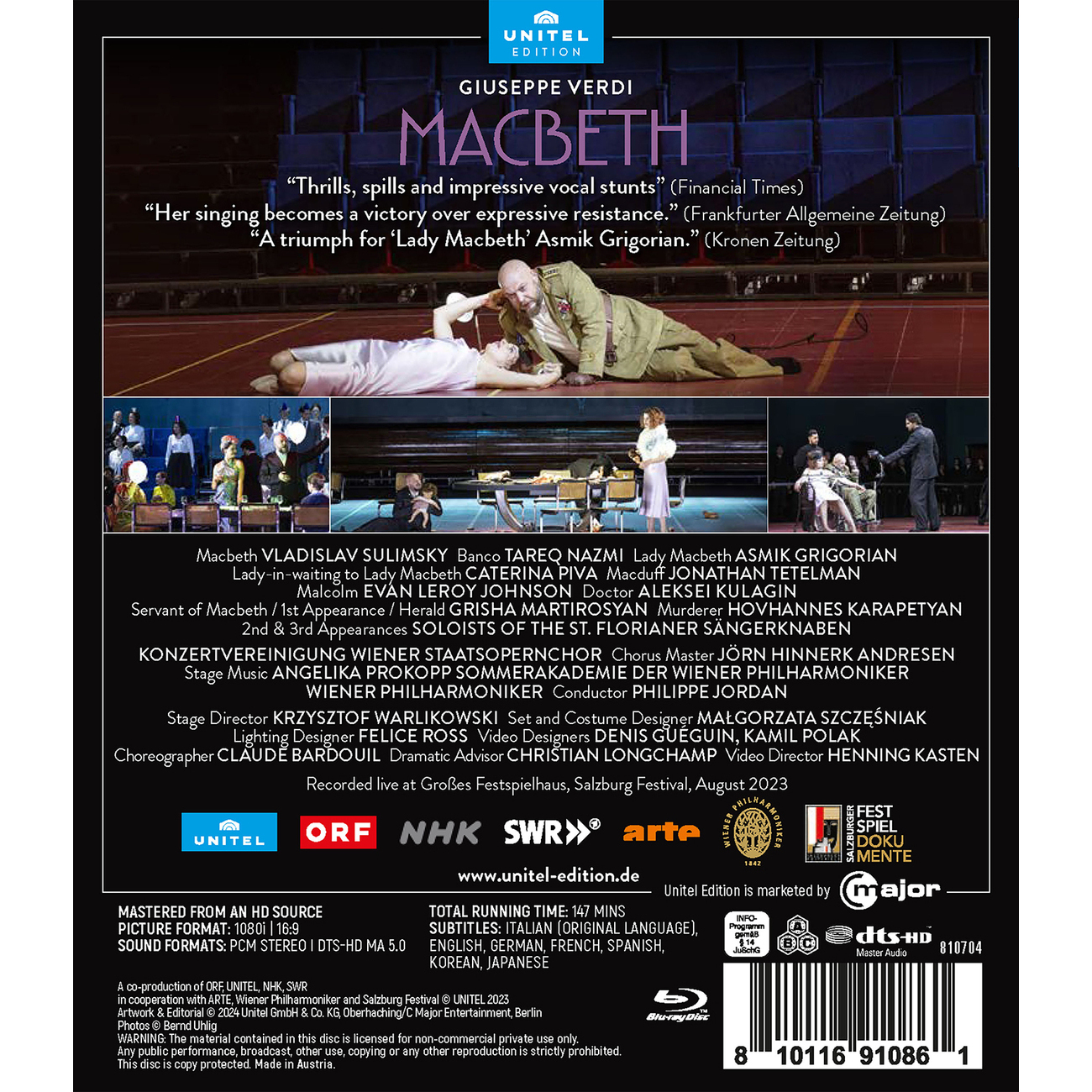 男女兼用 Macbeth Verdi: (Blu-Ray) Asmik Sulimsky, Vladislav – その他